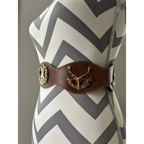 Roger Van S Leather Belt Vintage 1960s Custom Made Signed sz 24 Cuidich 'n Righ - Picture 2 of 14